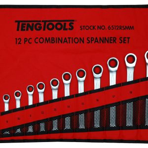 12 PIECE RATCHETING COMBINATION SPANNER SET