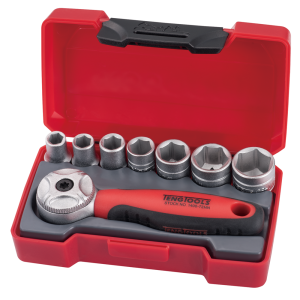 SOCKET SET RATCHET MINI 1/4" 72 TEETH 8 PCS
